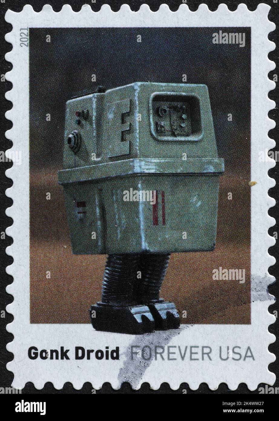 Gonk Droid von Star Wars auf Briefmarke Stockfoto