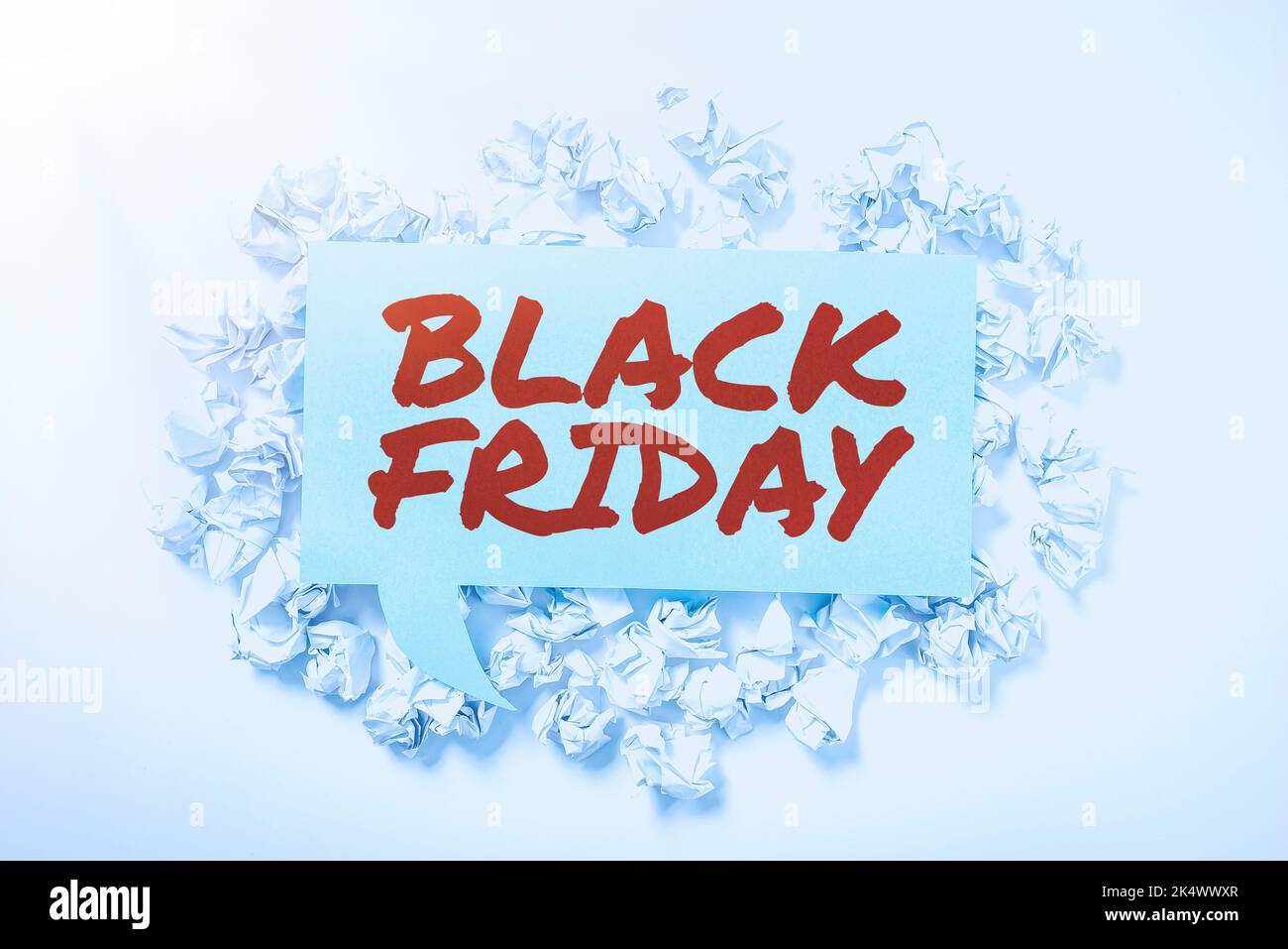 Textunterschrift mit Black Friday. Geschäftsidee ein Tag, an dem der Verkäufer seine Preise ausschließlich für den Käufer abgibt Stockfoto