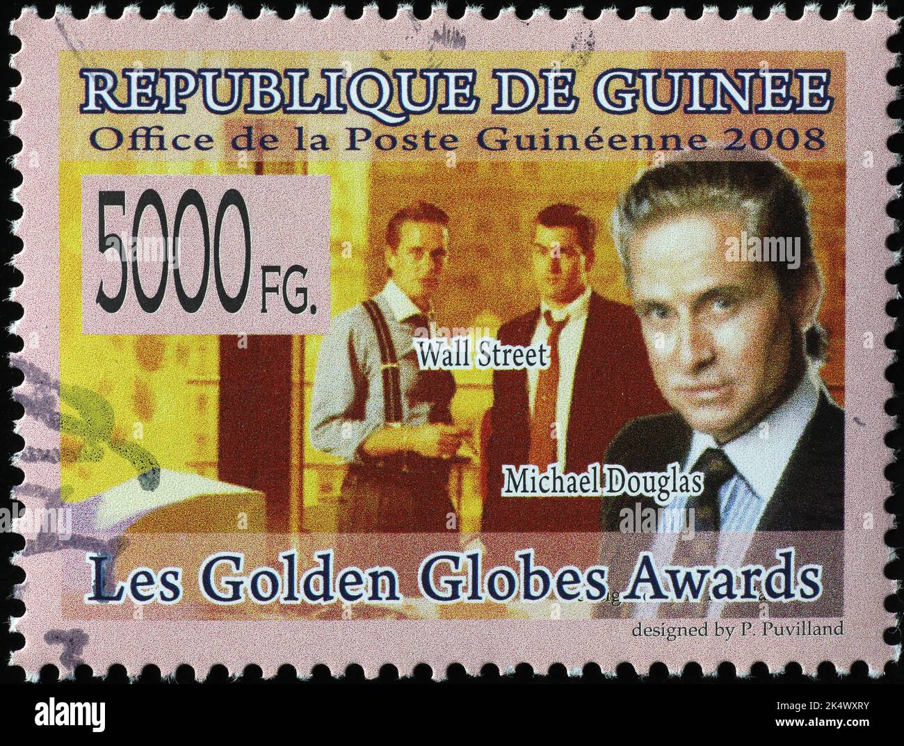 Michael Douglas in der Wall Street auf Briefmarke Stockfoto