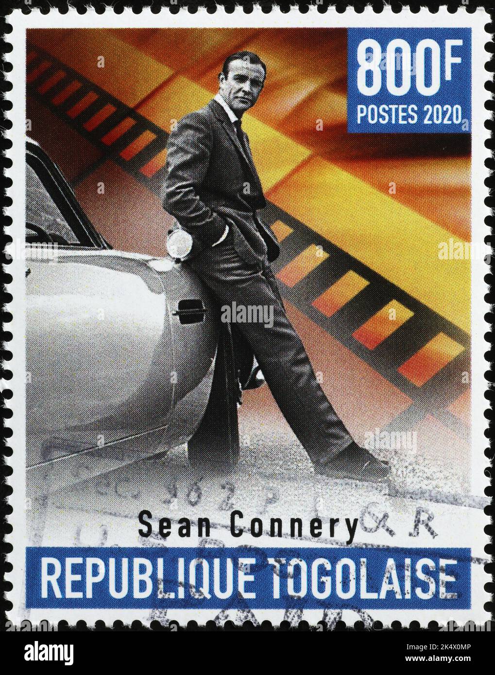 Sean Connery als James Bond 007 auf afrikanischer Briefmarke Stockfoto