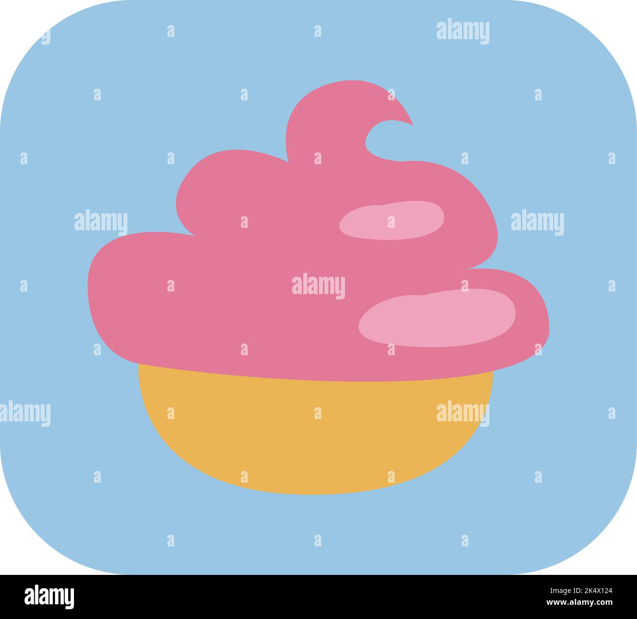 Internationaler Kindertag rosa Cupcake, Illustration, Vektor auf weißem Hintergrund. Stock Vektor