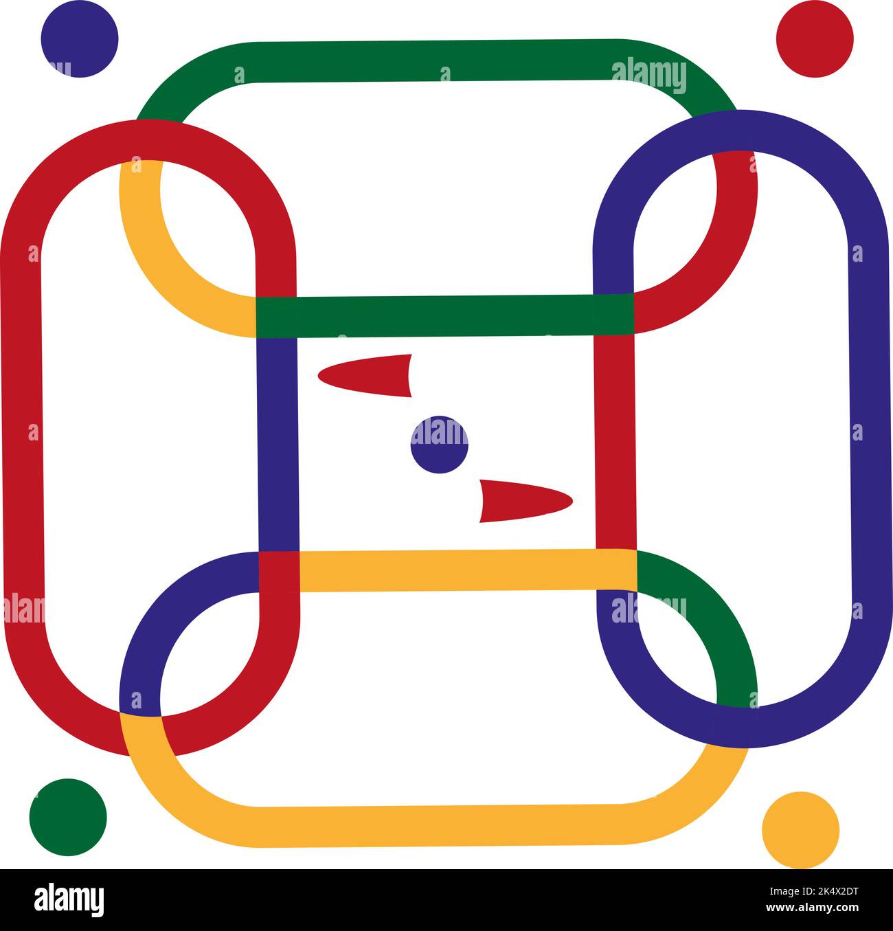 Mosaik quadratisches Logo, Illustration, Vektor auf weißem Hintergrund. Stock Vektor