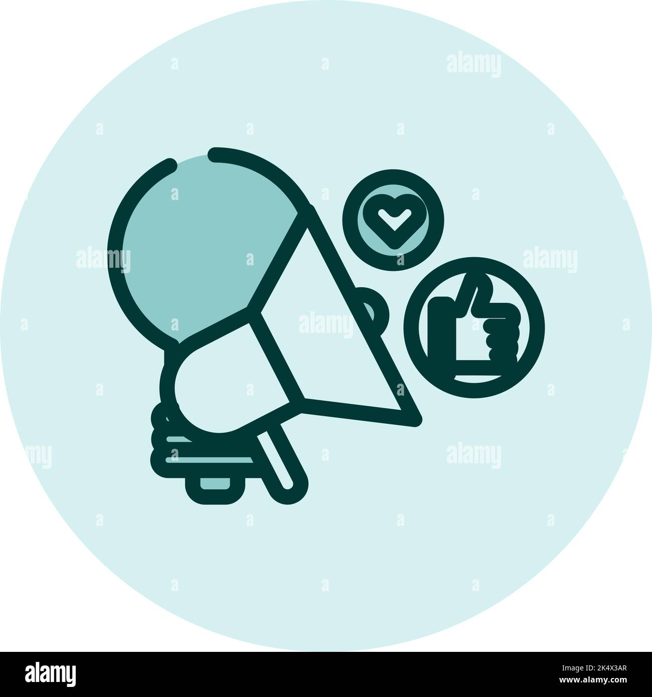 Ideen für Social Marketing, Illustration, Vektor auf weißem Hintergrund. Stock Vektor