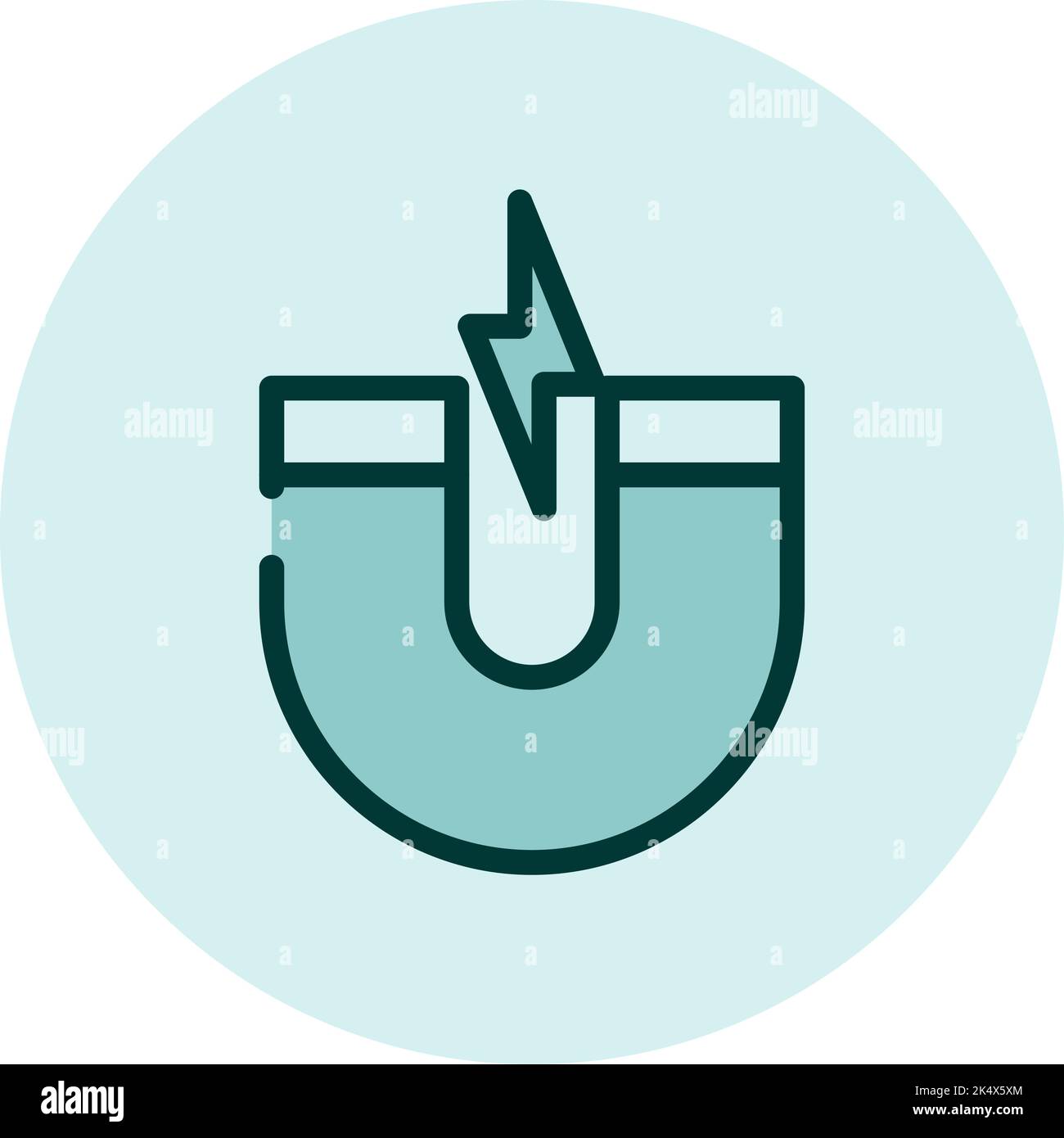 Elektromagnetisches Feld, Illustration, Vektor auf weißem Hintergrund. Stock Vektor