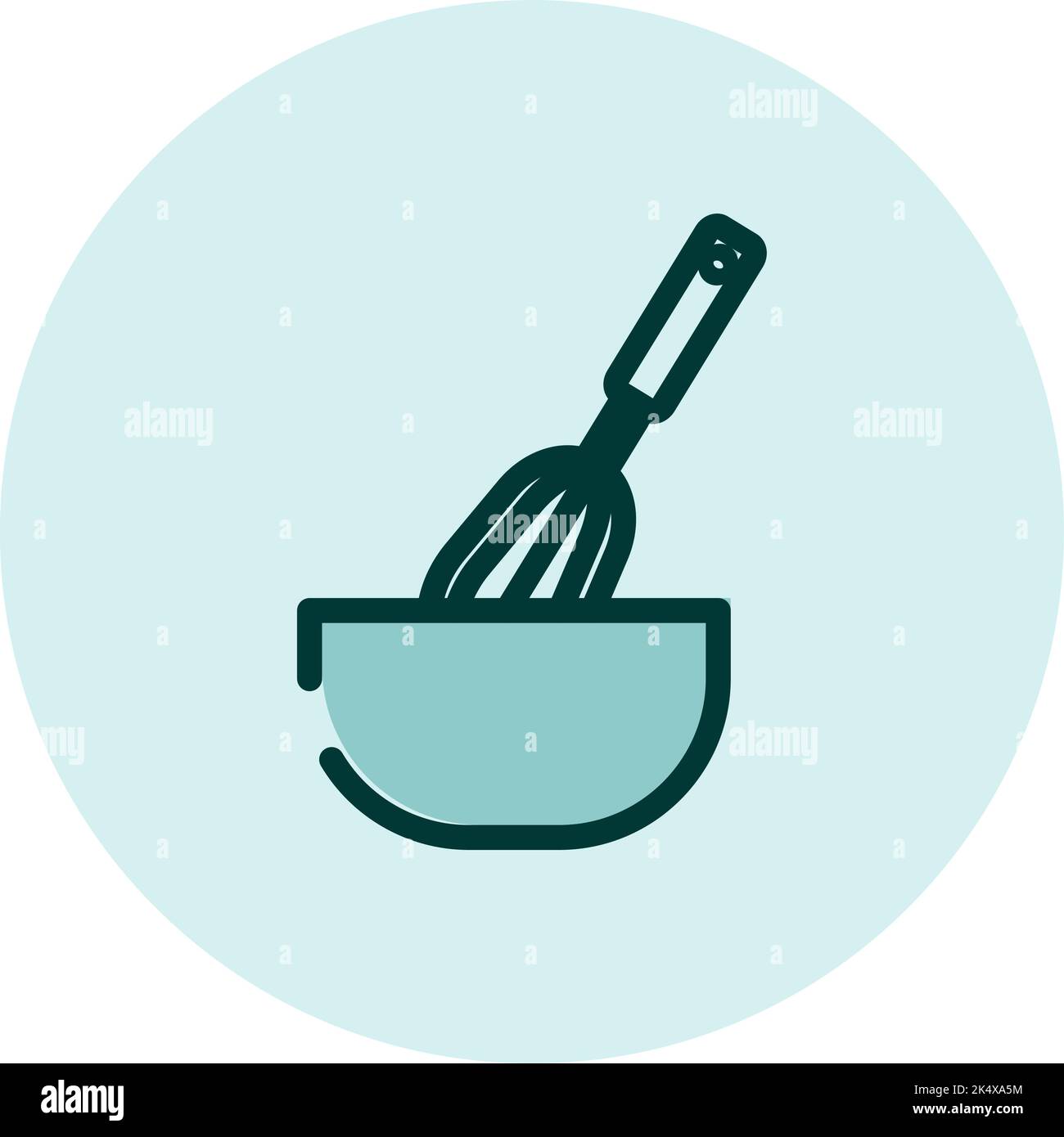 Küchenbesen, Illustration, Vektor auf weißem Hintergrund. Stock Vektor