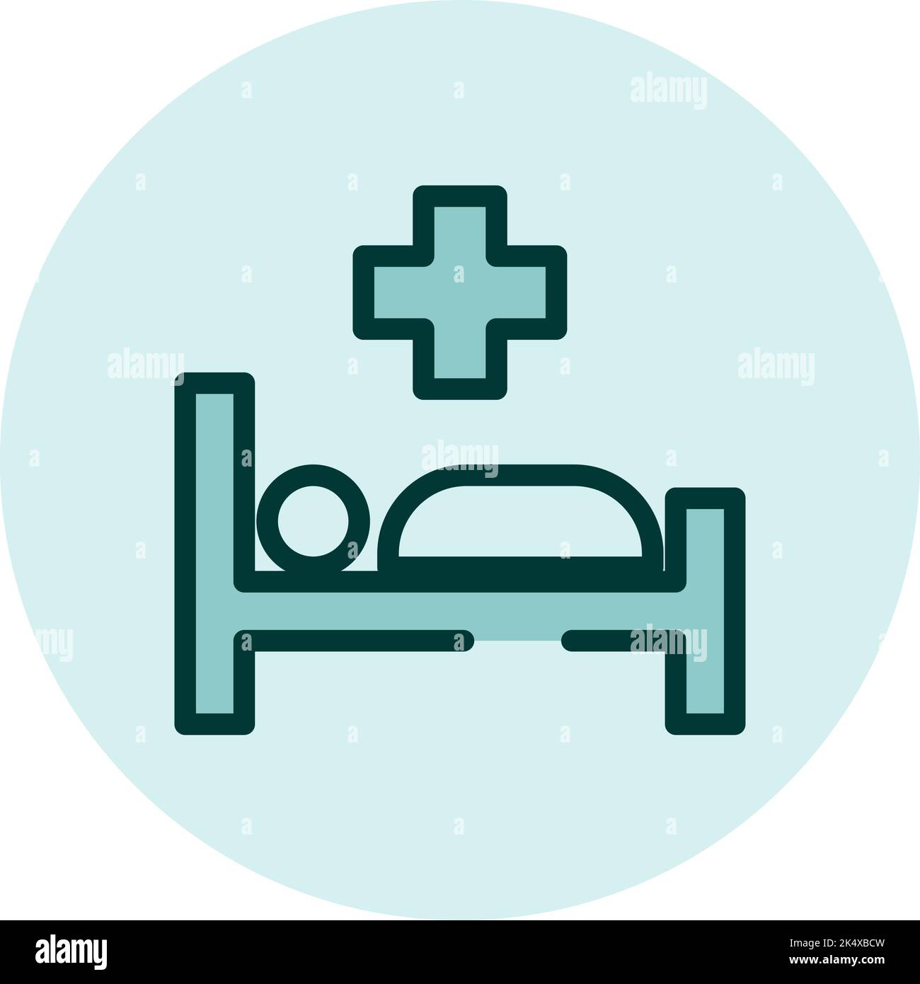 Krankenhauszimmer, Illustration, Vektor auf weißem Hintergrund. Stock Vektor