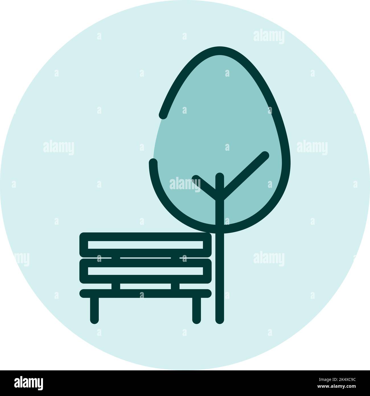 Gartenbank, Illustration, Vektor auf weißem Hintergrund. Stock Vektor