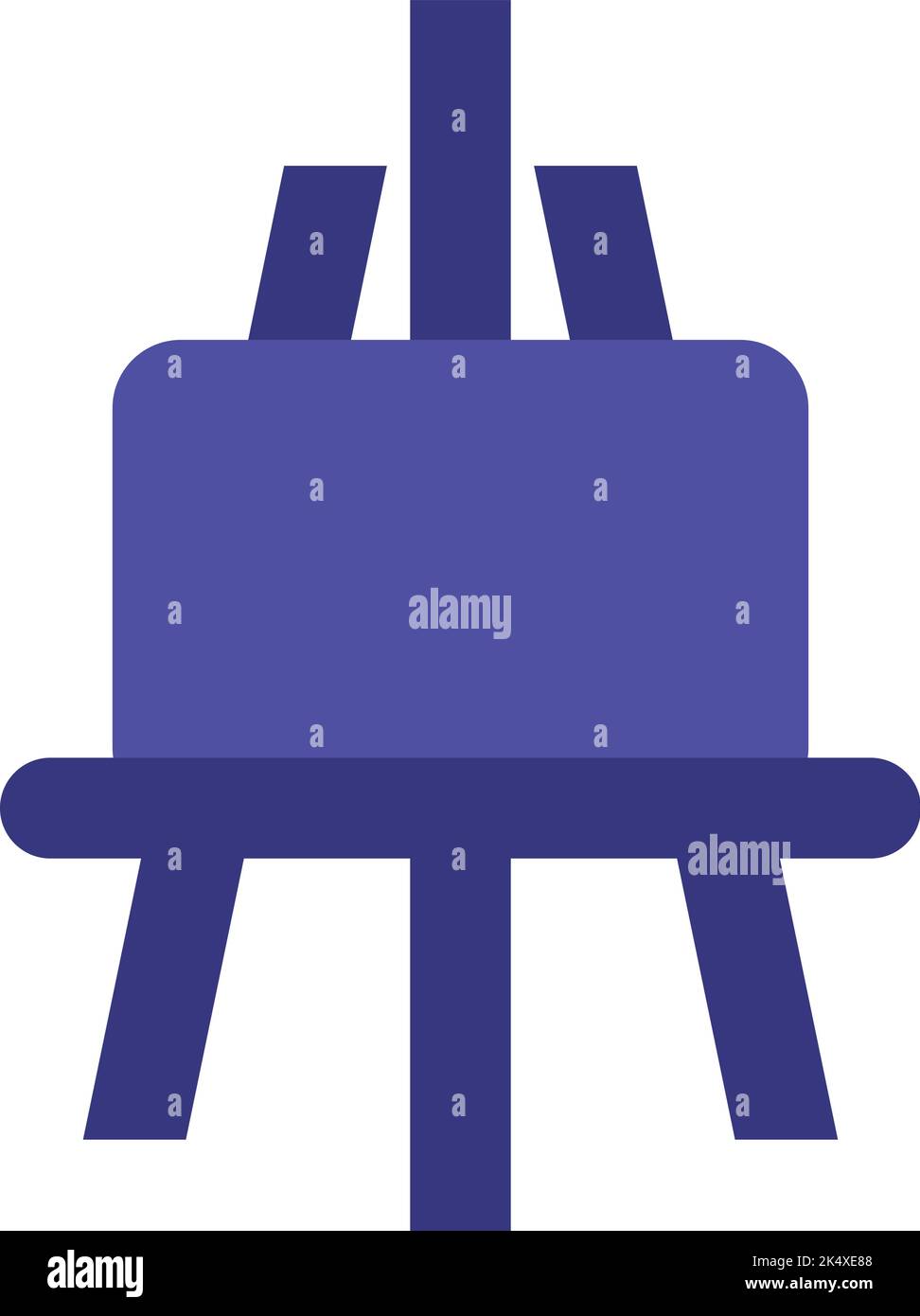 Malen Staffelei, Illustration, Vektor auf weißem Hintergrund. Stock Vektor