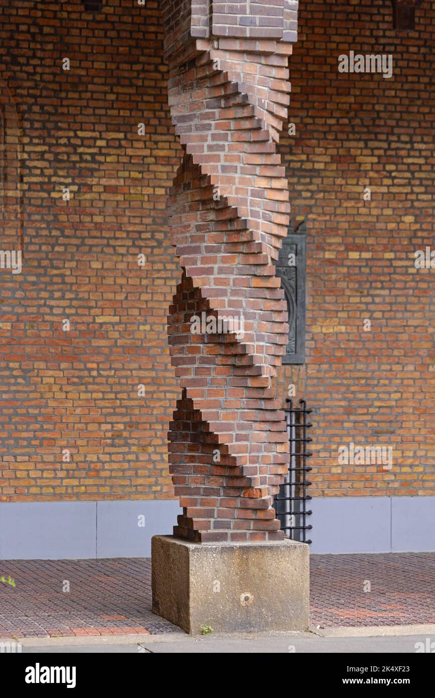 Spiral Brick Säule Architektur Gebäude Stützsäule Stockfoto