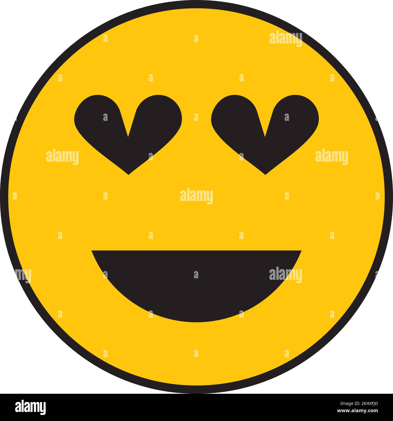 Smiley in Liebe, Illustration, Vektor auf weißem Hintergrund. Stock Vektor