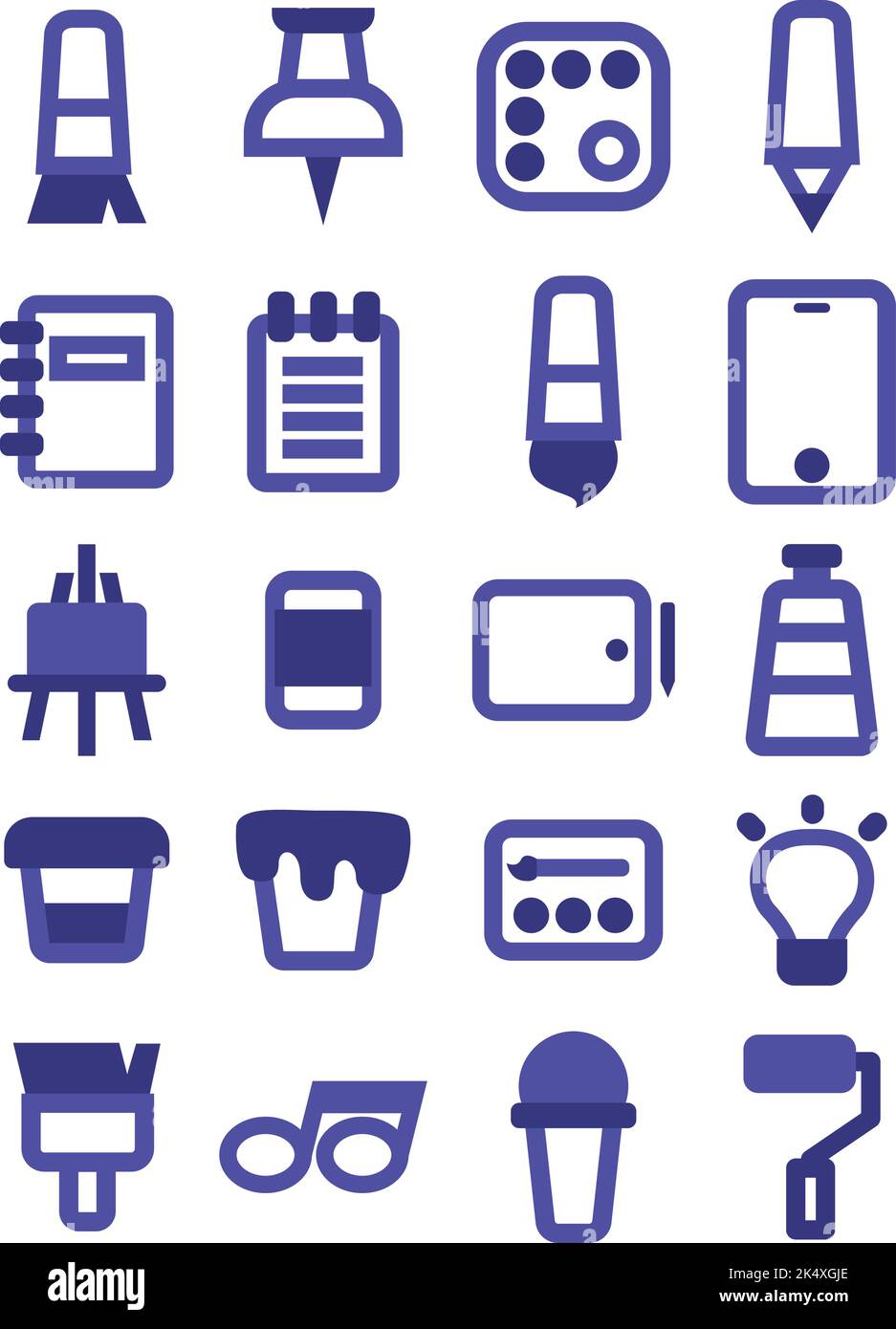 Kunstschule, Illustration, Vektor auf weißem Hintergrund. Stock Vektor