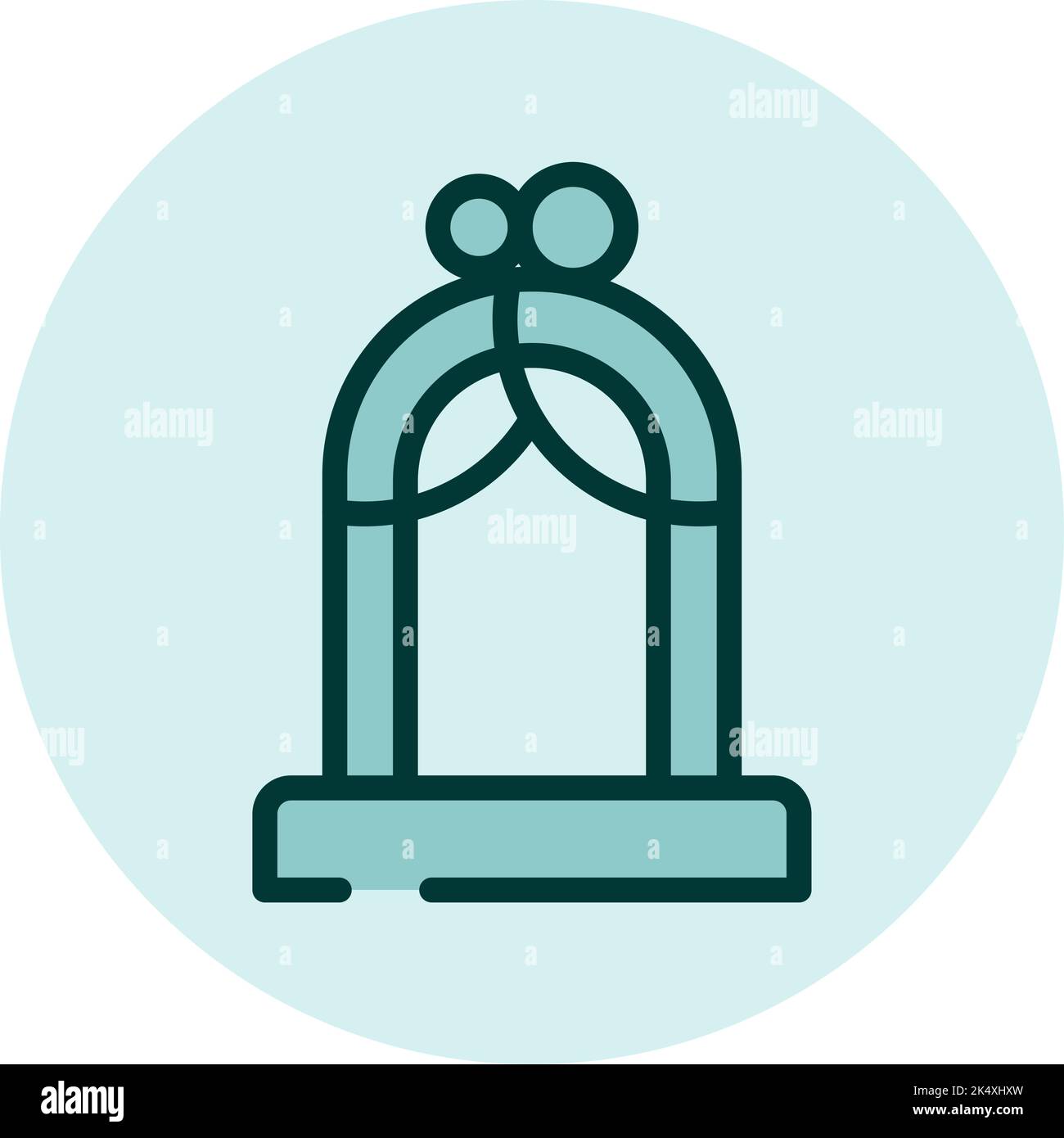 Hochzeitsaltar, Illustration, Vektor auf weißem Hintergrund. Stock Vektor