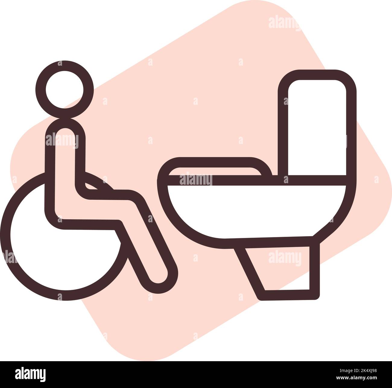 Behindertentoilette, Illustration, Vektor auf weißem Hintergrund. Stock Vektor