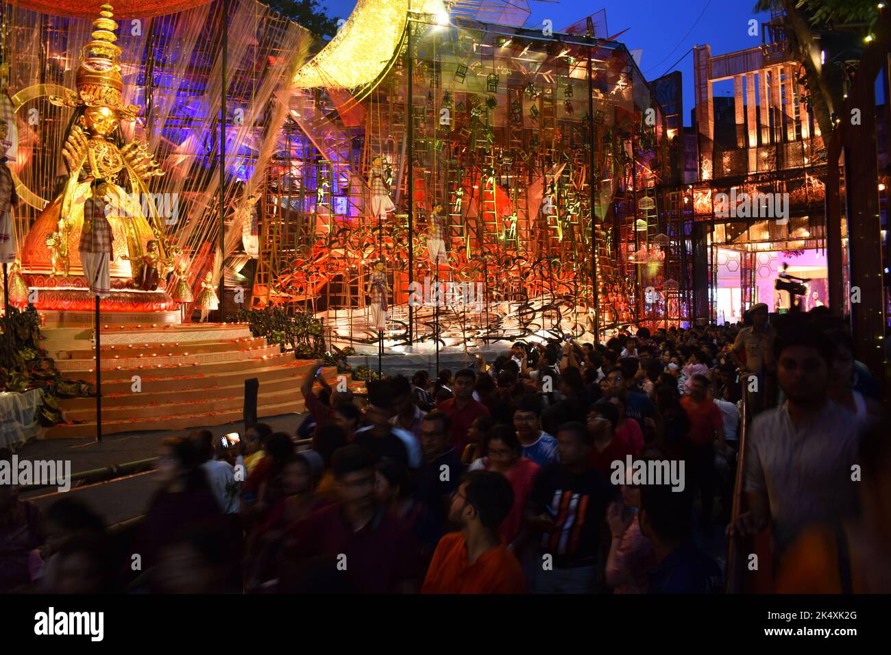Durga Puja in Kalkutta Stockfoto