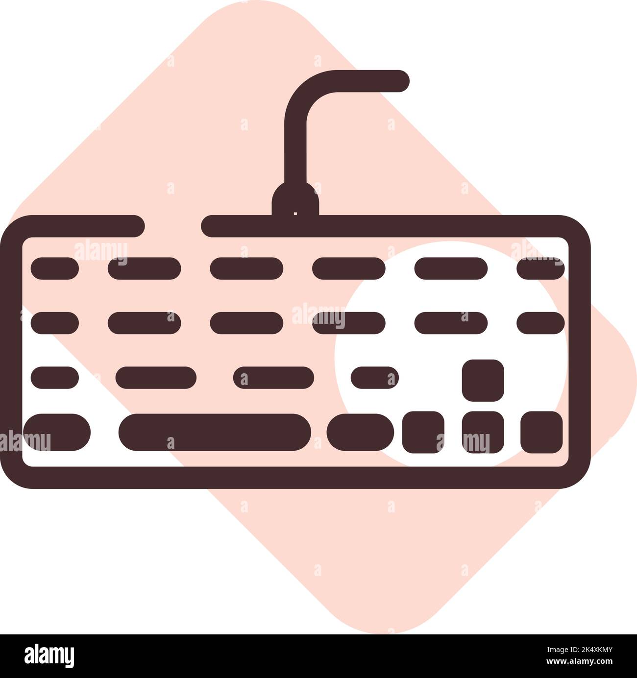 Computertastatur, Illustration, Vektor auf weißem Hintergrund. Stock Vektor