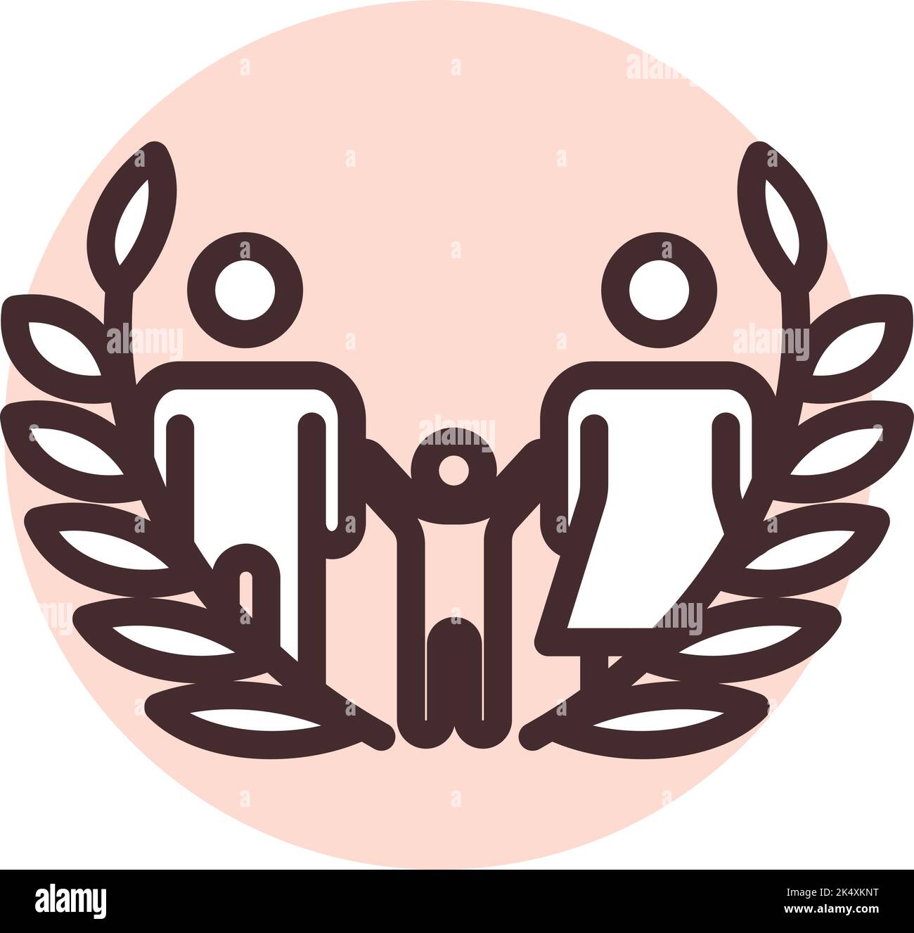 Familienrecht, Illustration, Vektor auf weißem Hintergrund. Stock Vektor