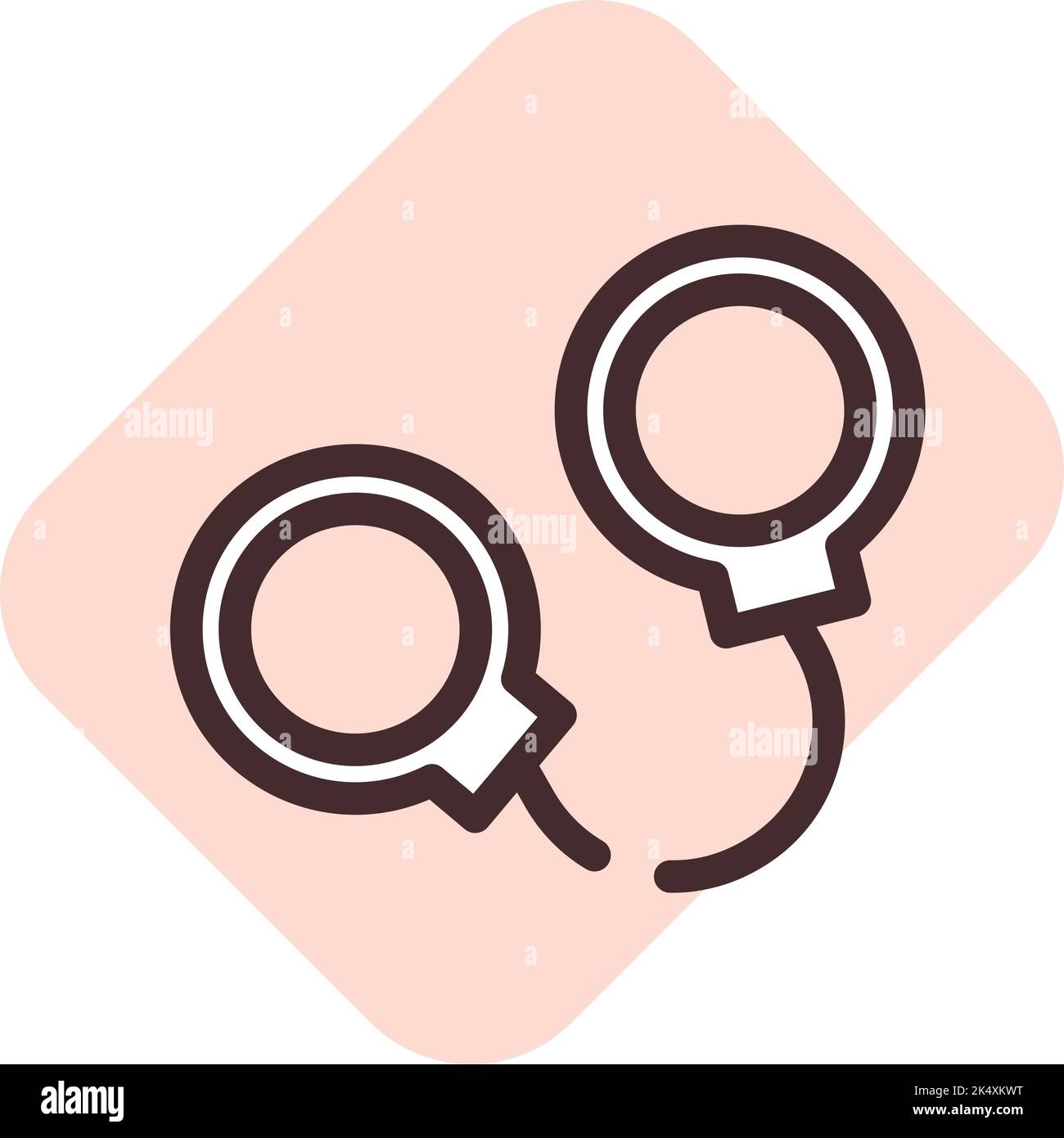 Handschellengesetz, Illustration, Vektor auf weißem Hintergrund. Stock Vektor