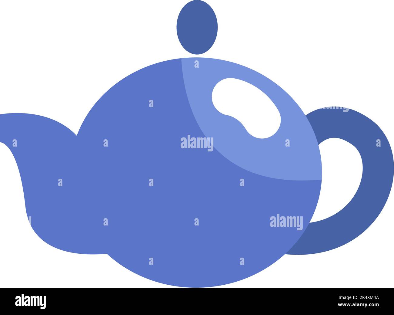 Blaue Teekanne, Illustration, Vektor auf weißem Hintergrund. Stock Vektor