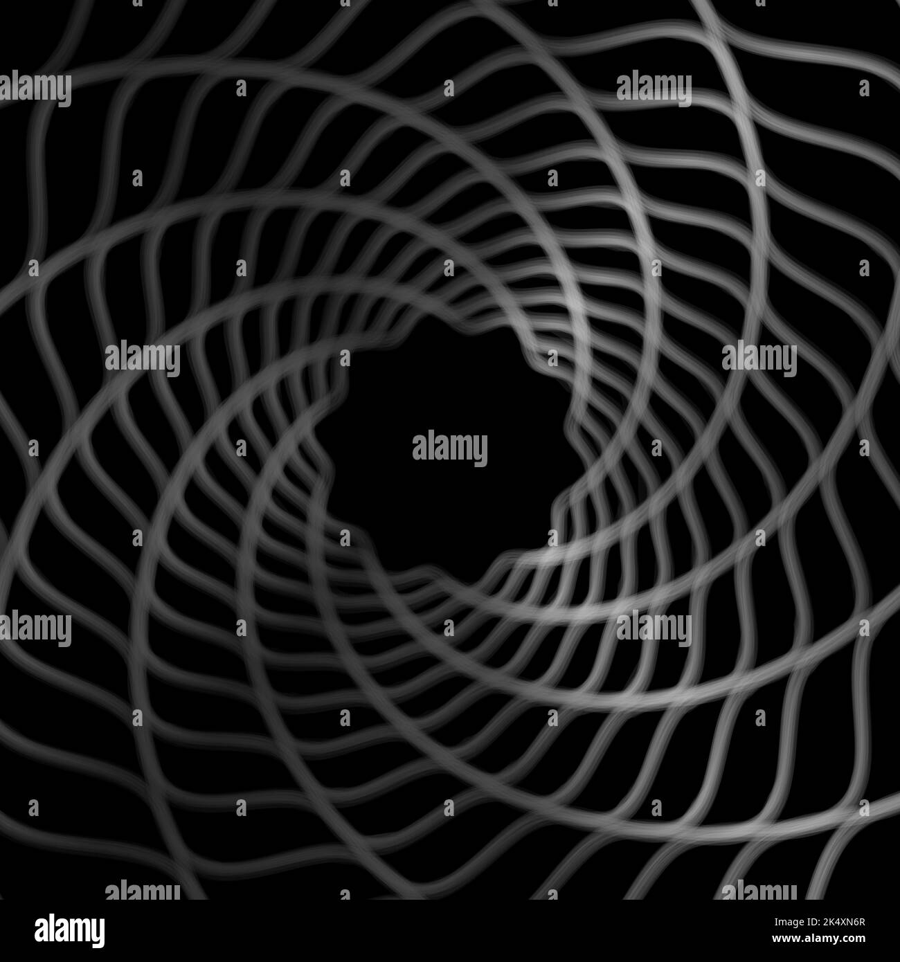 Spinnennetz auf schwarzem Hintergrund. Vektorgrafik. Probe. Stockfoto