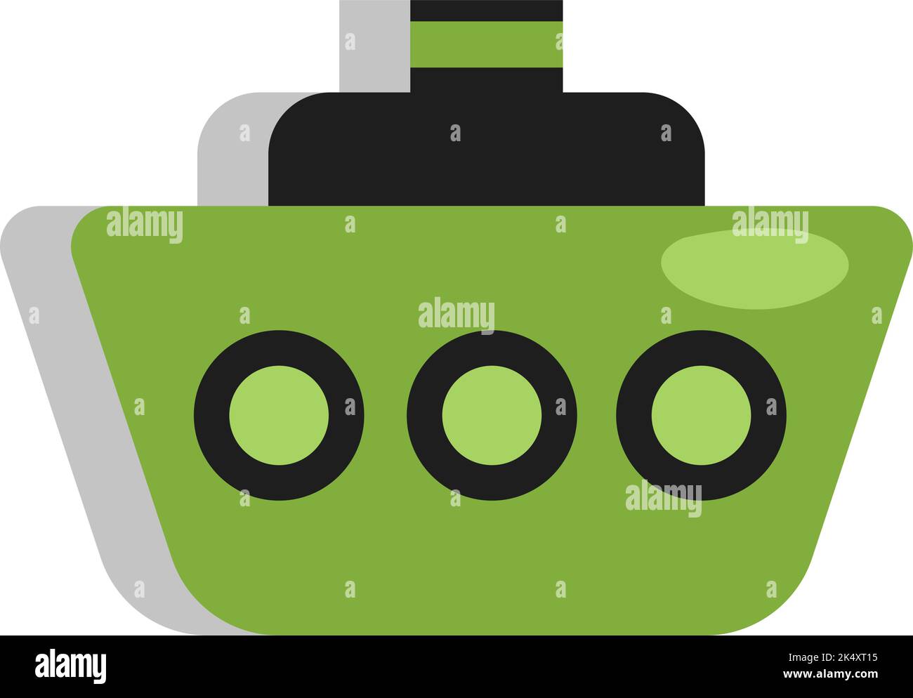 Logistikschiff, Illustration, Vektor auf weißem Hintergrund. Stock Vektor