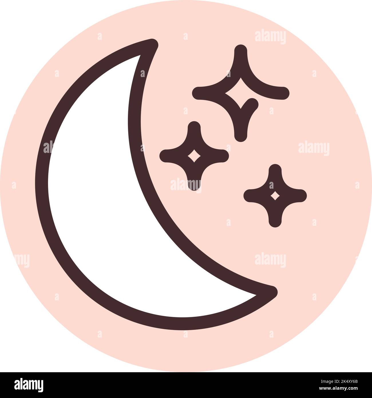 Mond mit Sternen, Illustration, Vektor auf weißem Hintergrund. Stock Vektor