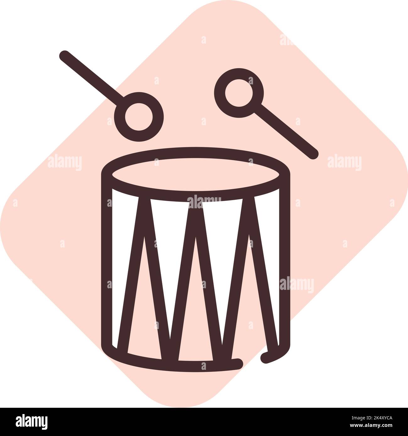 Trommelmusik, Illustration, Vektor auf weißem Hintergrund. Stock Vektor