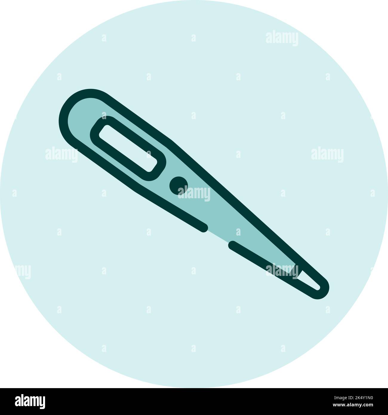 Thermometer krank, Illustration, Vektor auf weißem Hintergrund. Stock Vektor