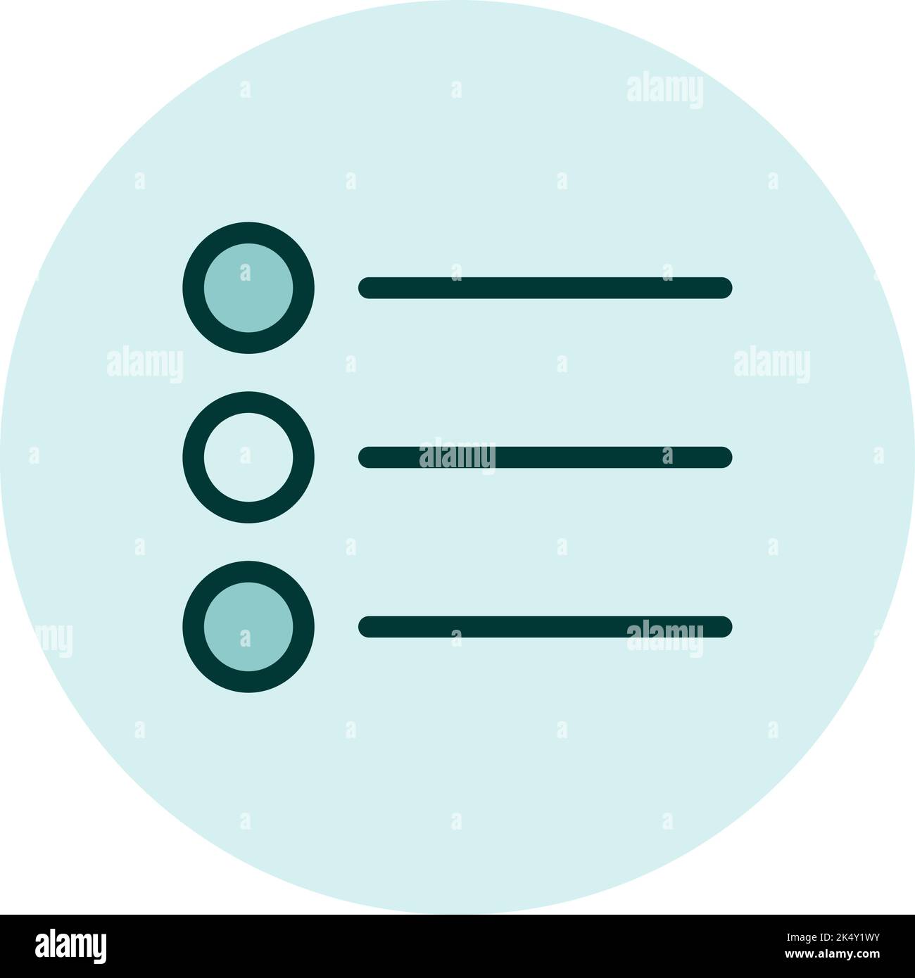 Listensymbol, Illustration, Vektor auf weißem Hintergrund. Stock Vektor