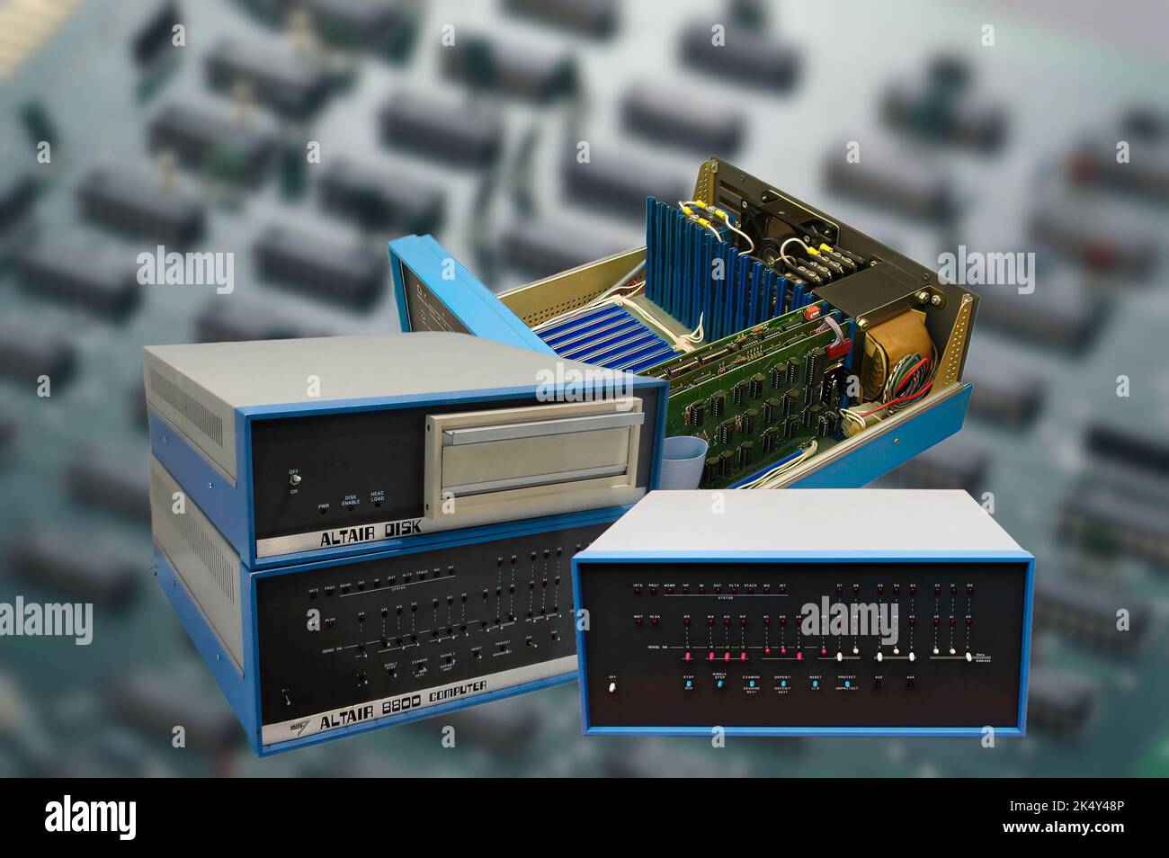 Der 1975 MITS Altair 8800 war einer der ersten Mikrocomputer auf dem Markt. Stockfoto