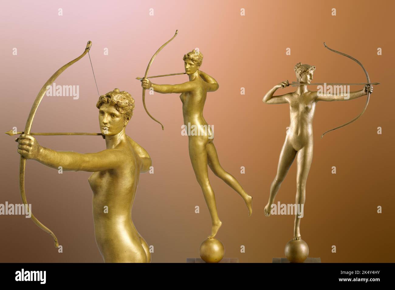 Darstellung authentischer Statuen des antiken Roms von Diana, der Göttin der Jagd, Jungfrauen und Geburt Stockfoto