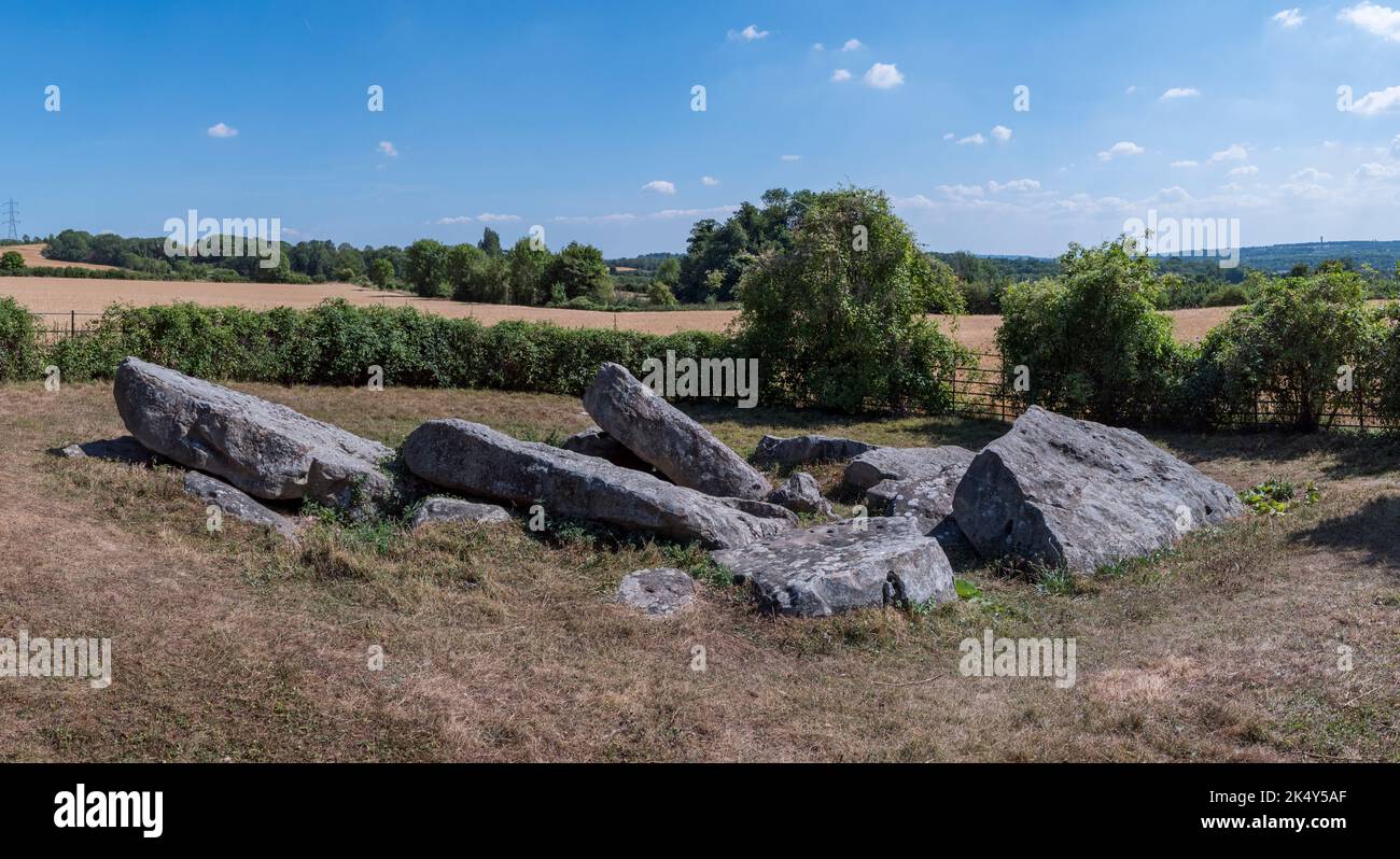 Little Kit's Coty (Unzahllose Stones), eine megalithische Grabkammer der „Dolmen“ in der Nähe von Aylesford, Kent, Großbritannien. Stockfoto