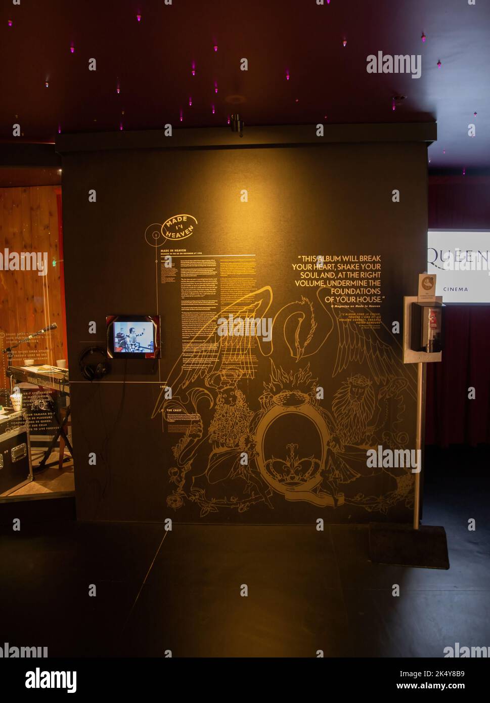 Das Queen Studio Experience Museum in Montreux, Schweiz, befindet sich im Casino, in dem sich das ursprüngliche Aufnahmestudio befand. Stockfoto