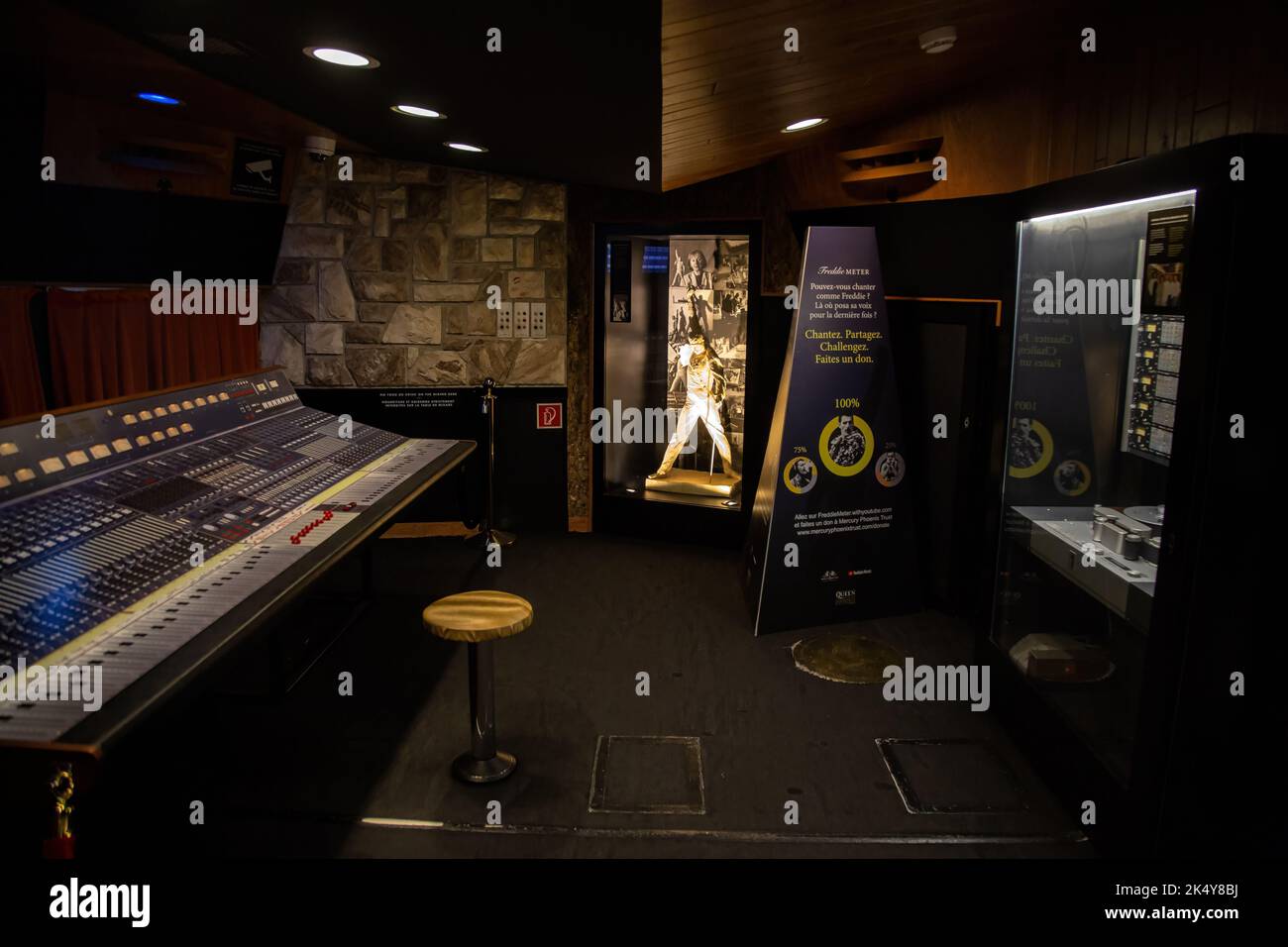 Das Queen Studio Experience Museum in Montreux, Schweiz, befindet sich im Casino, in dem sich das ursprüngliche Aufnahmestudio befand. Stockfoto