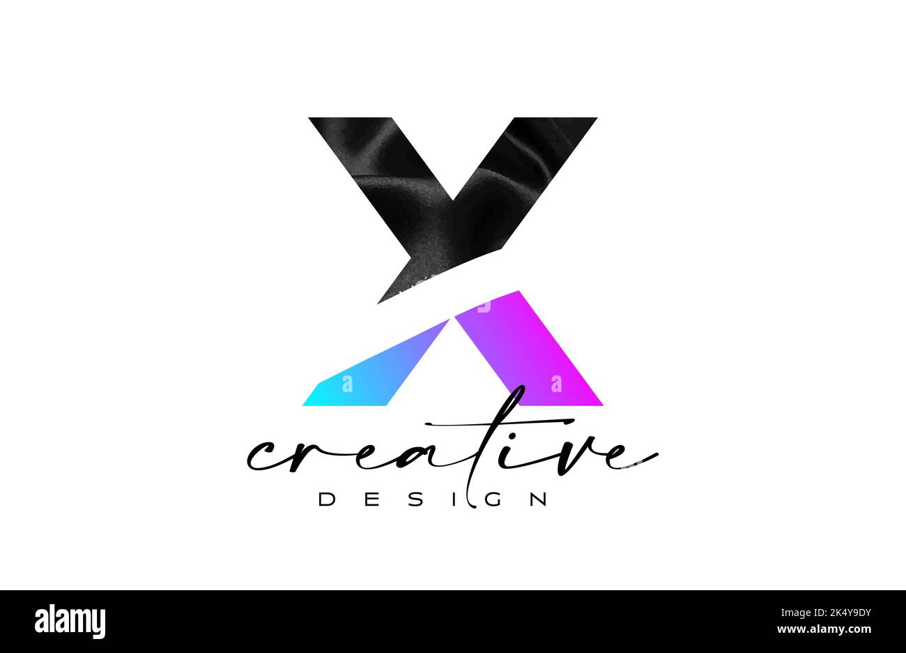 Schwarzer Seidenbuchstabe Ein Logo-Design mit textiler Materialstruktur und kreativem Design-Vektor. Eleganter Brief Ein Logo aus schwarzer Seide Leinwand Illustration Stock Vektor