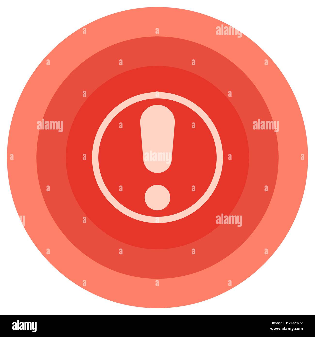 Gefährliche wichtige Stelle Zeichen, Ausrufezeichen Punkt in rotem Kreis Stock Vektor