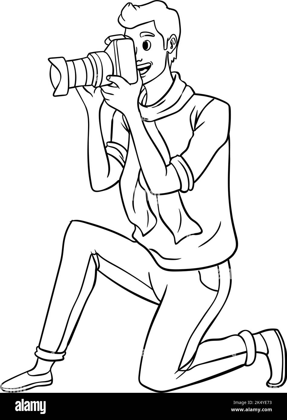 Fotograf isoliert Malseite für Kinder Stock Vektor