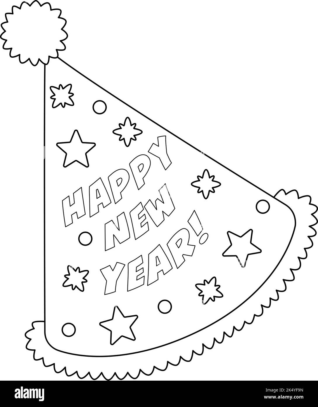 Silvester Party Hut Isoliert Malseite Stock Vektor