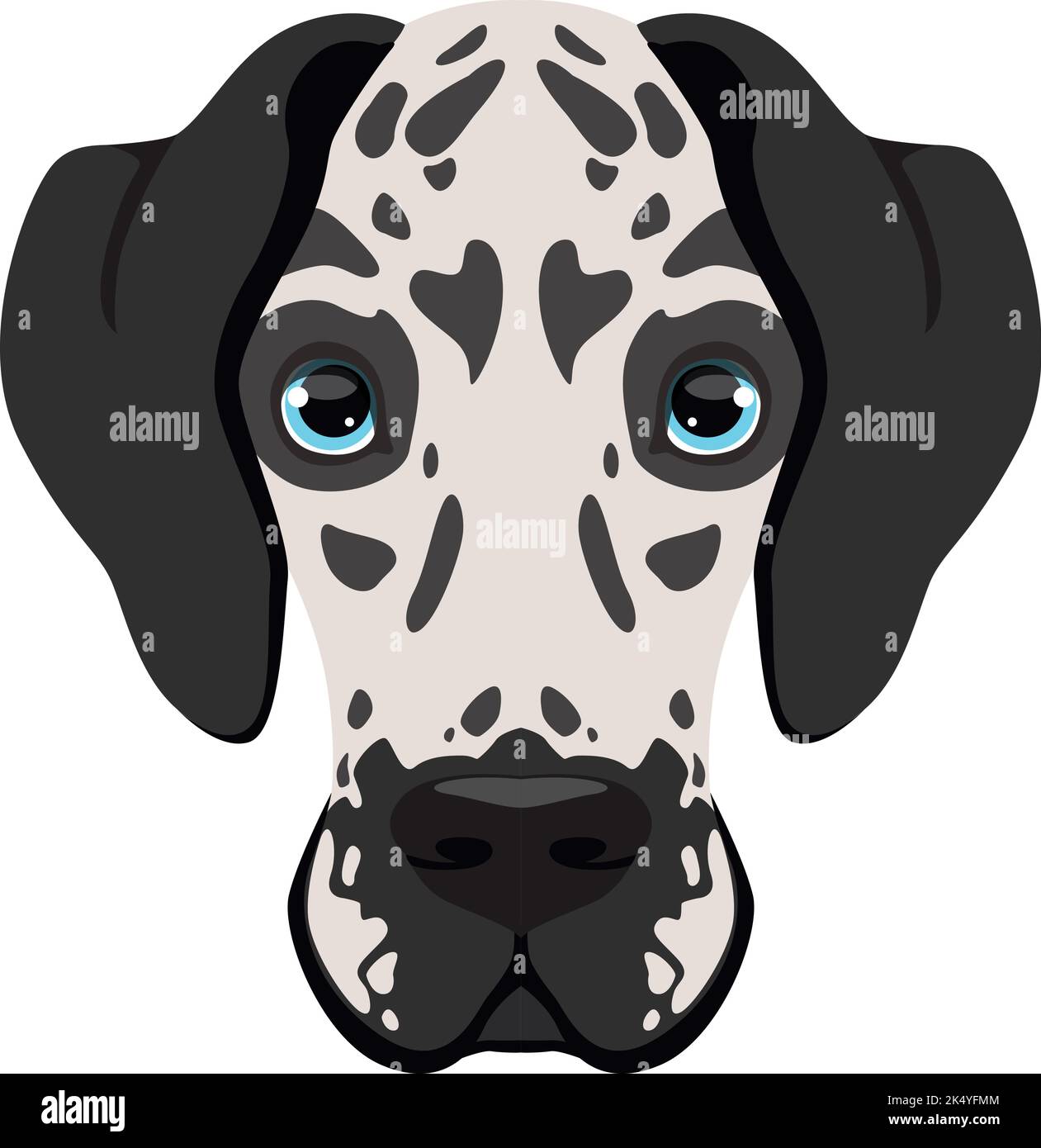 Symbol für dalmatinischen Kopf. Cartoon-Hund. PET-Gesicht Stock Vektor