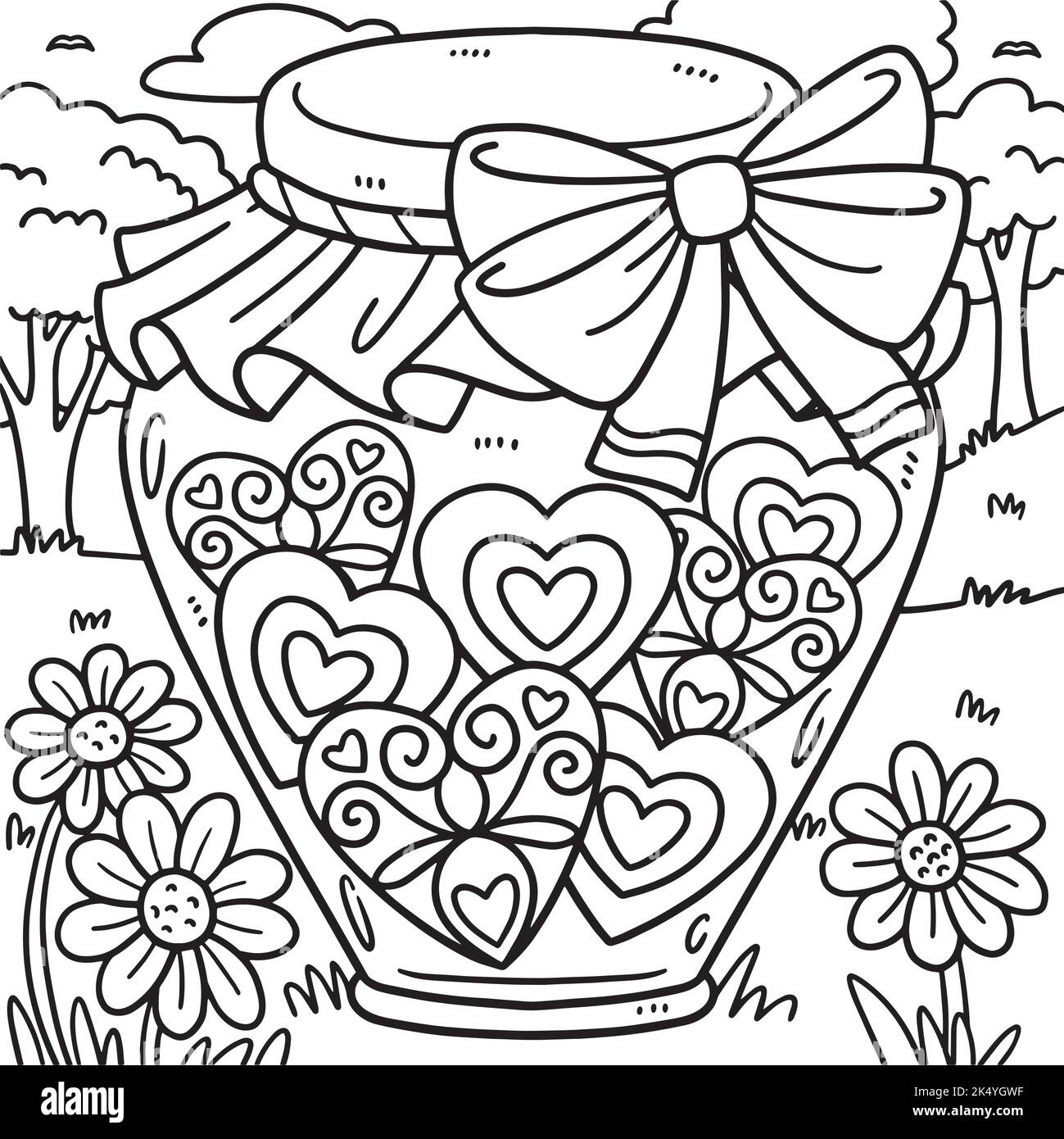 JAR of Hearts Valentinstag Malseite Stock Vektor