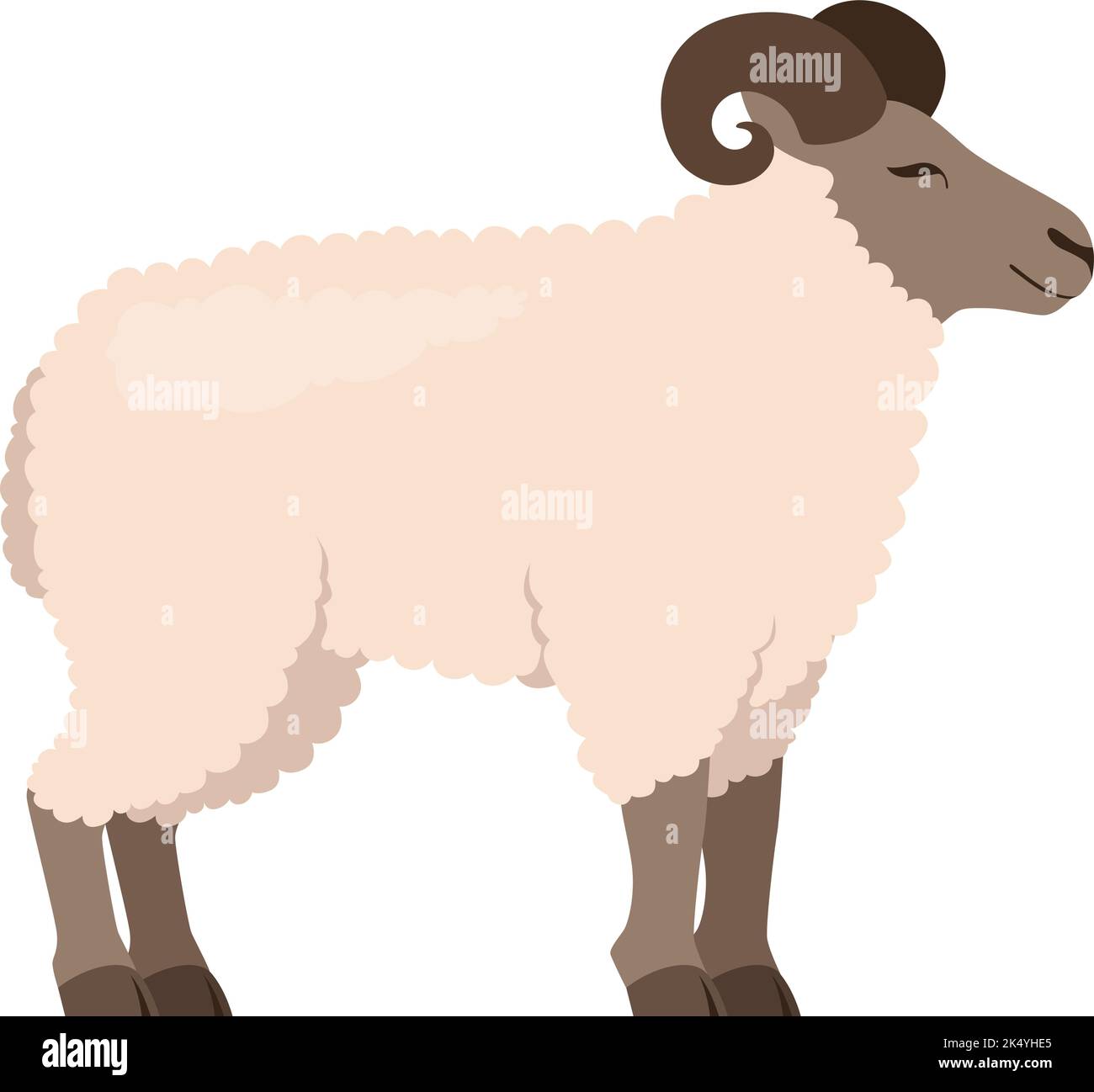 RAM-Symbol. Cartoon-Bauernhof Tier. Lustige Schafe Stock Vektor