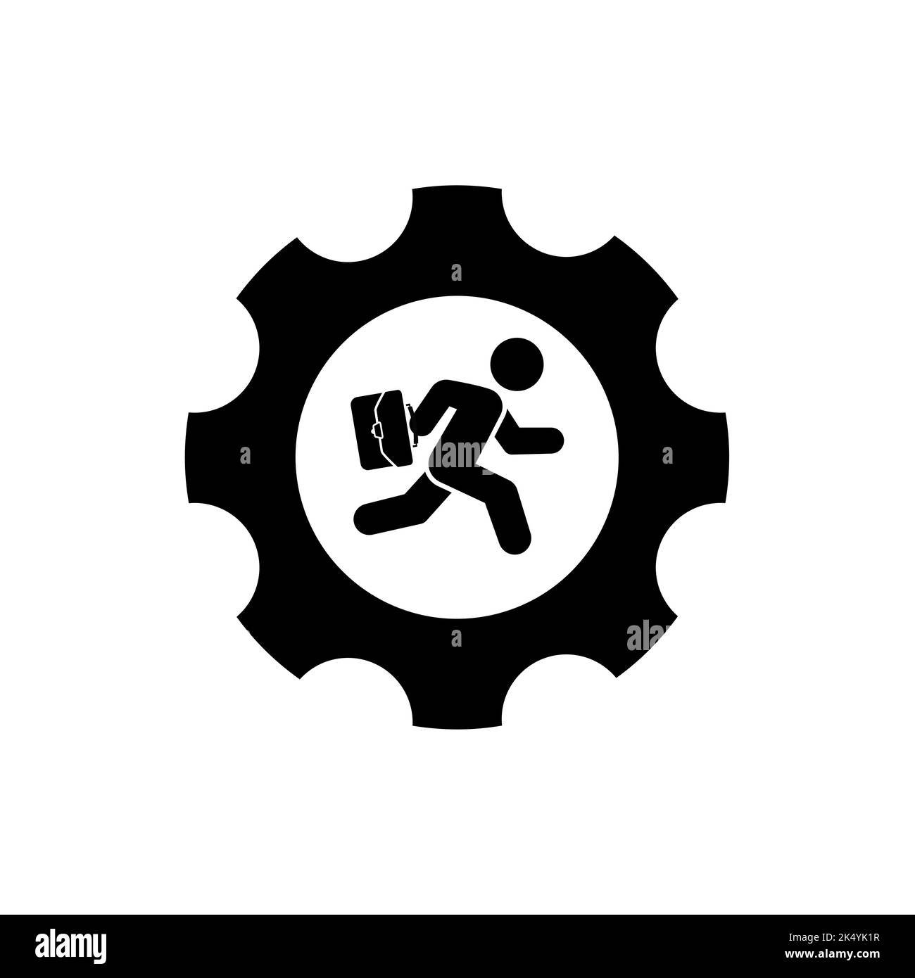 Man in Gear Icon für ui und ux, Website oder mobile Anwendung Stock Vektor