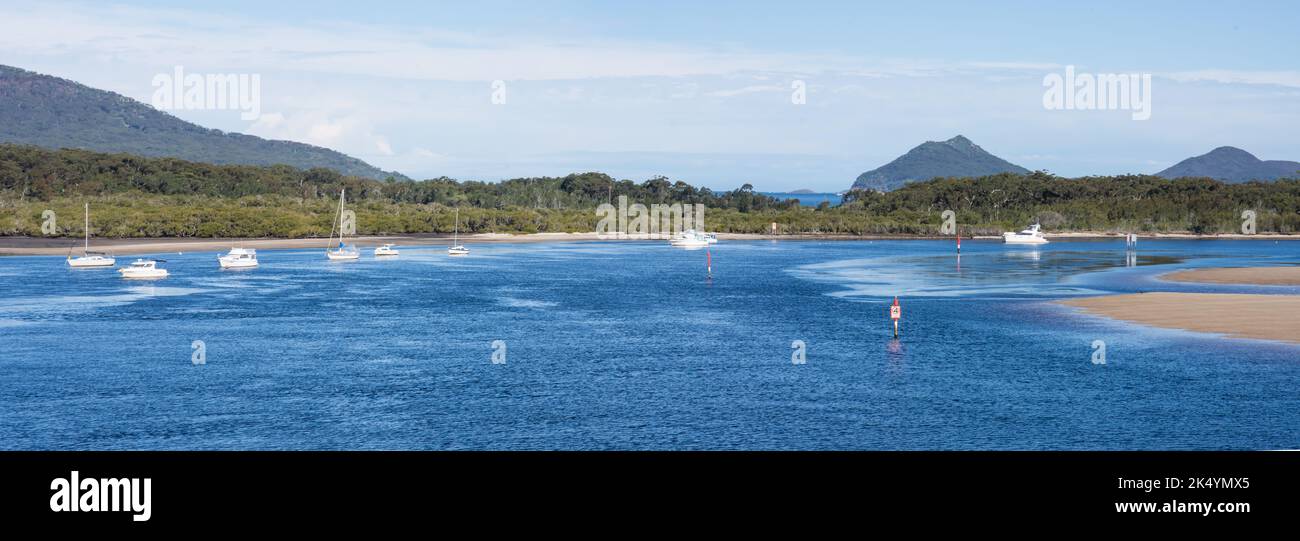 Myall River Panorama, mittlere Nordküste NSW Australien Stockfoto