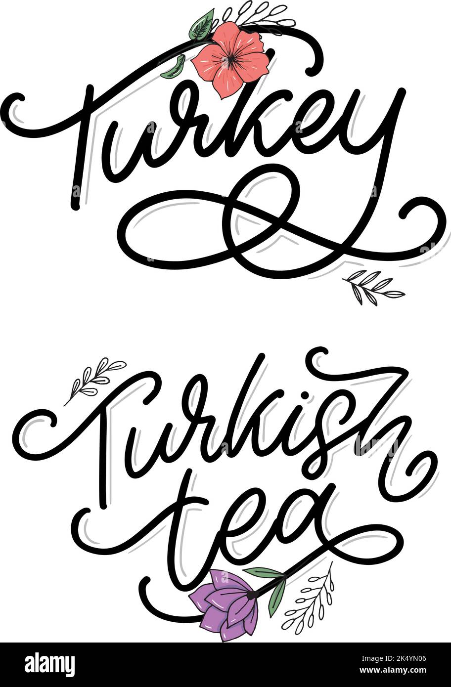 Türkische Traditionen der Teezeremonie. Teezeit. Dekorative Elemente für Ihr Design. Vektor-Illustration mit orientalischer Tasse auf weißem Hintergrund. Stock Vektor