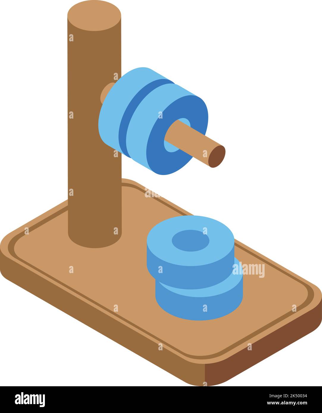 Montessori Spielzeugturm Symbol isometrischer Vektor. Holzbildung. Kinderspiel Stock Vektor