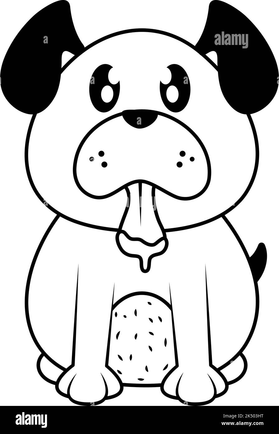 Hund mit herausgestreckter Zunge Stock Vektor