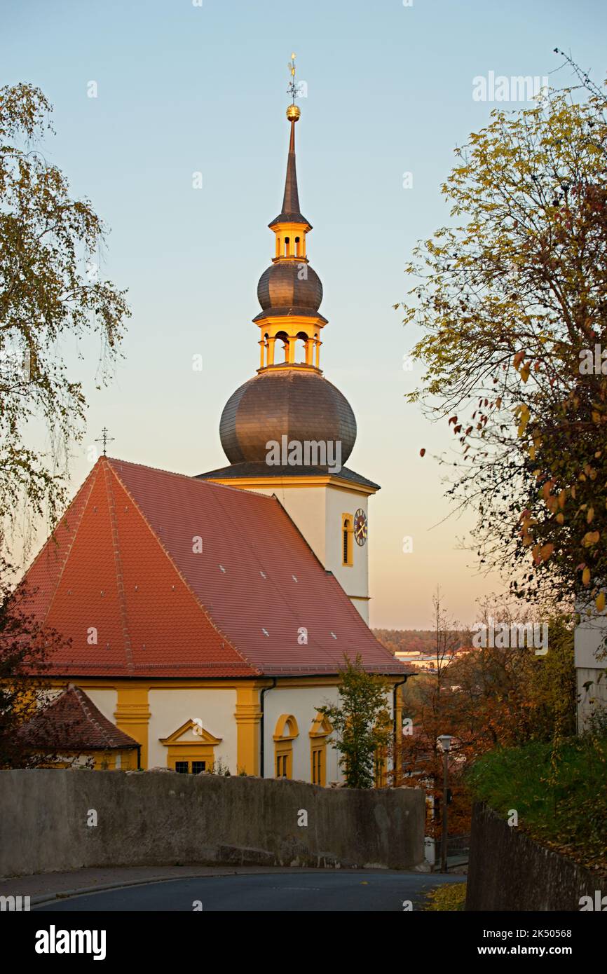 Kirche St. Jakob in Mainstockheim Stockfoto