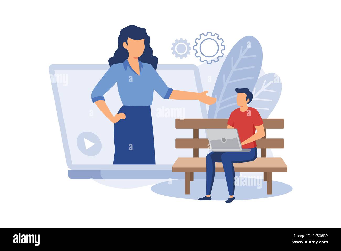 Wie Videos, Tutorial Illustration exklusive Design-Inspiration Stock Vektor