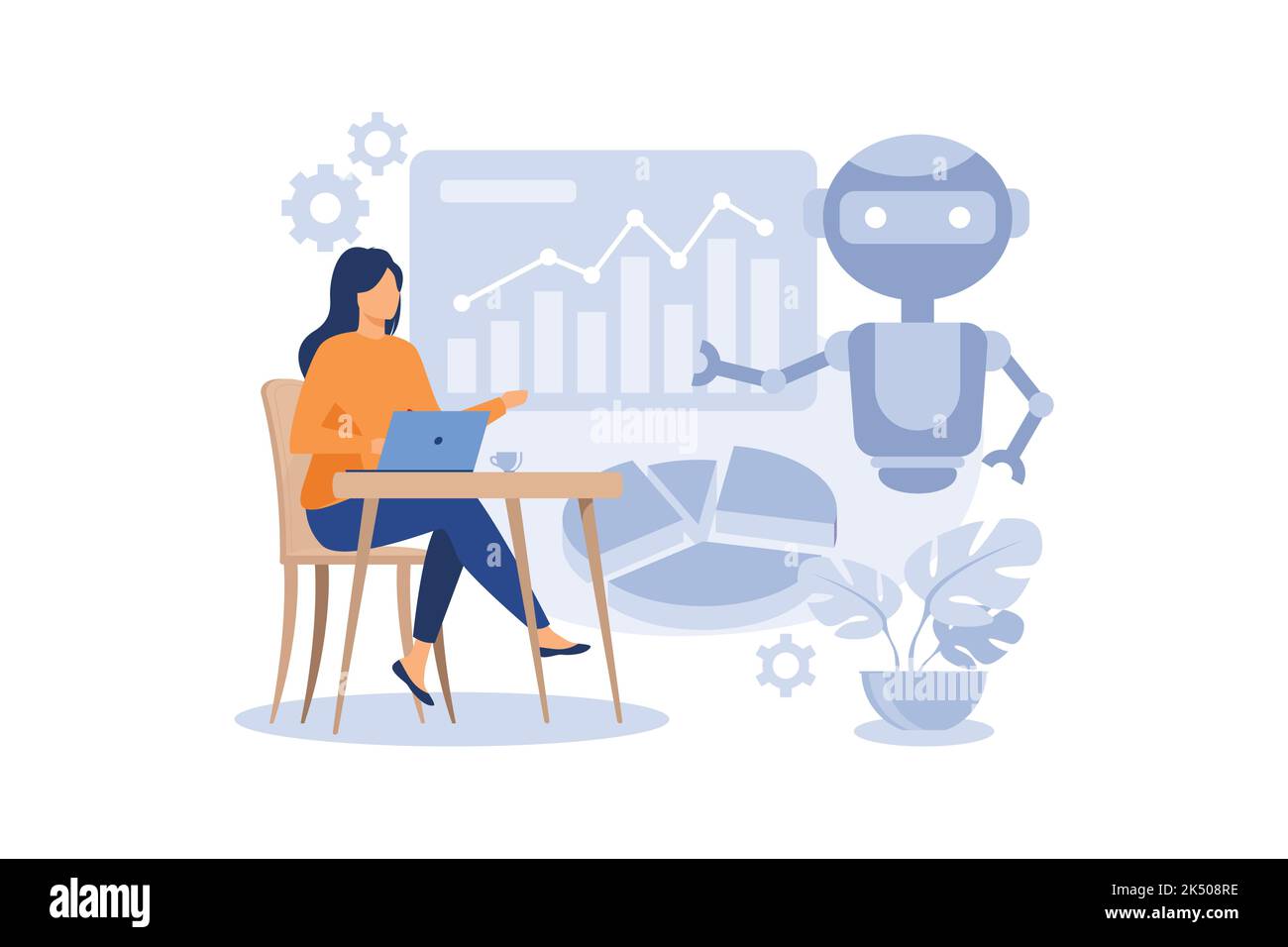 Illustration zur robotischen Prozessautomatisierung exklusive Designinspiration Stock Vektor