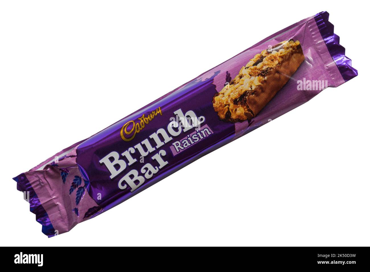 Cadbury Brunch Bar Raisin isoliert auf weißem Hintergrund Stockfoto