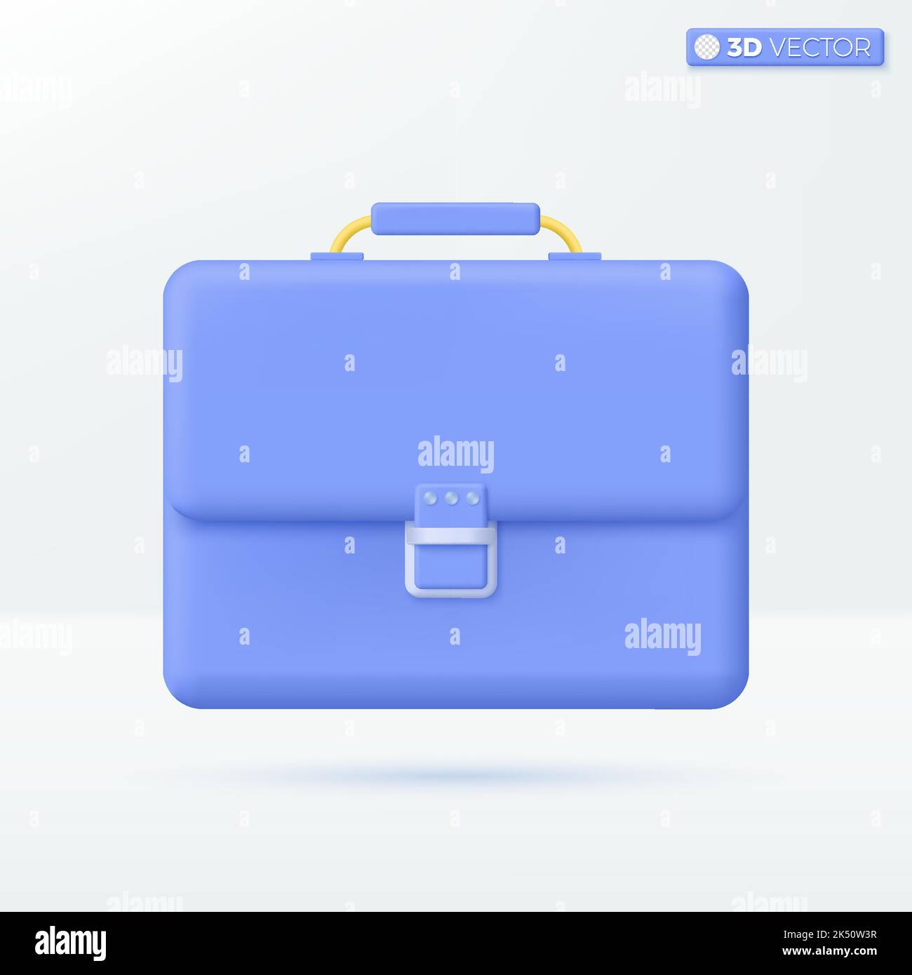 Symbole für Aktenkoffer. Geschäftsmann, Lernen, Schultasche, Finanzen, Bildungskonzept. 3D Vektor isoliertes Illustrationsdesign. Cartoon Pastell Minimal s Stock Vektor